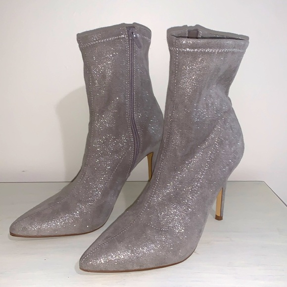 BP Braylee Fab Booties in Sparkling Faux Suede Fabric - Picture 6 of 12